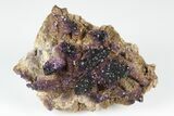 Calcite Crystal Cluster with Purple Fluorite - China #177593-1